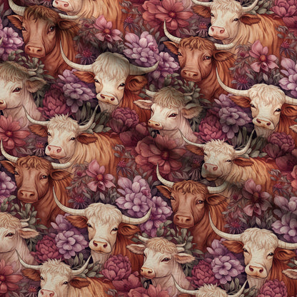 Blooming Bovines Pattern 9 Minky Fabric