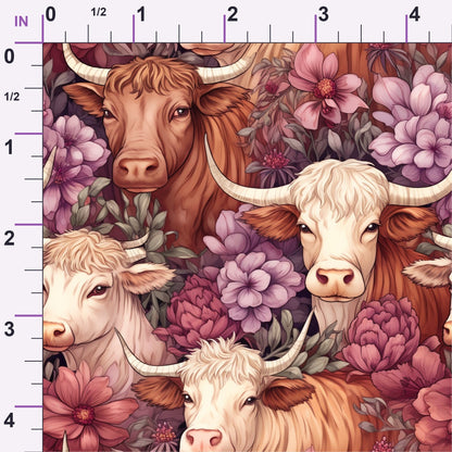 Blooming Bovines Pattern 9 Minky Fabric