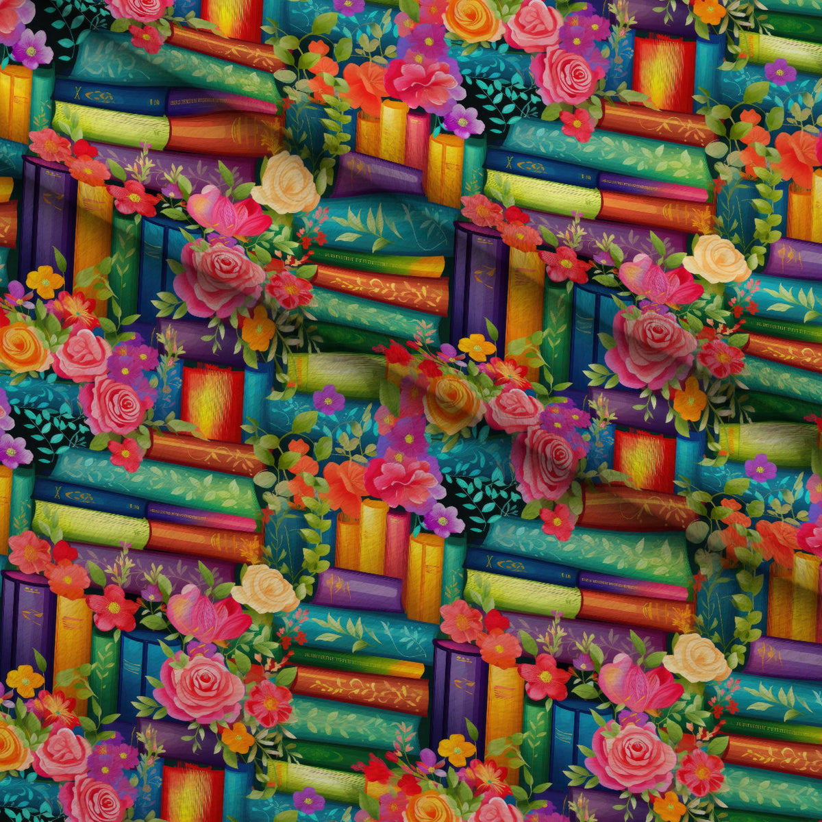 Blooming Library Pattern 1 Minky Fabric