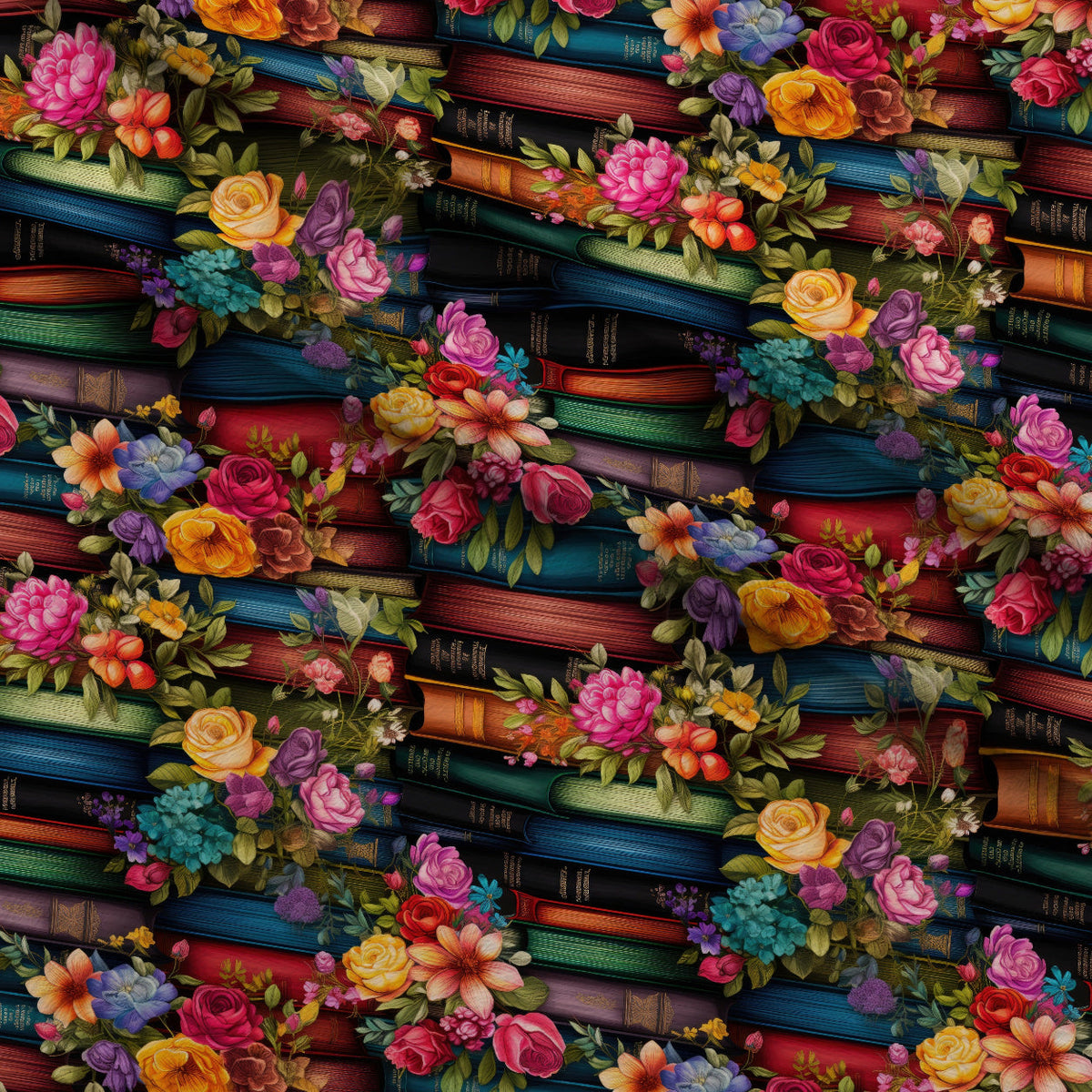 Blooming Library Pattern 4 Minky Fabric
