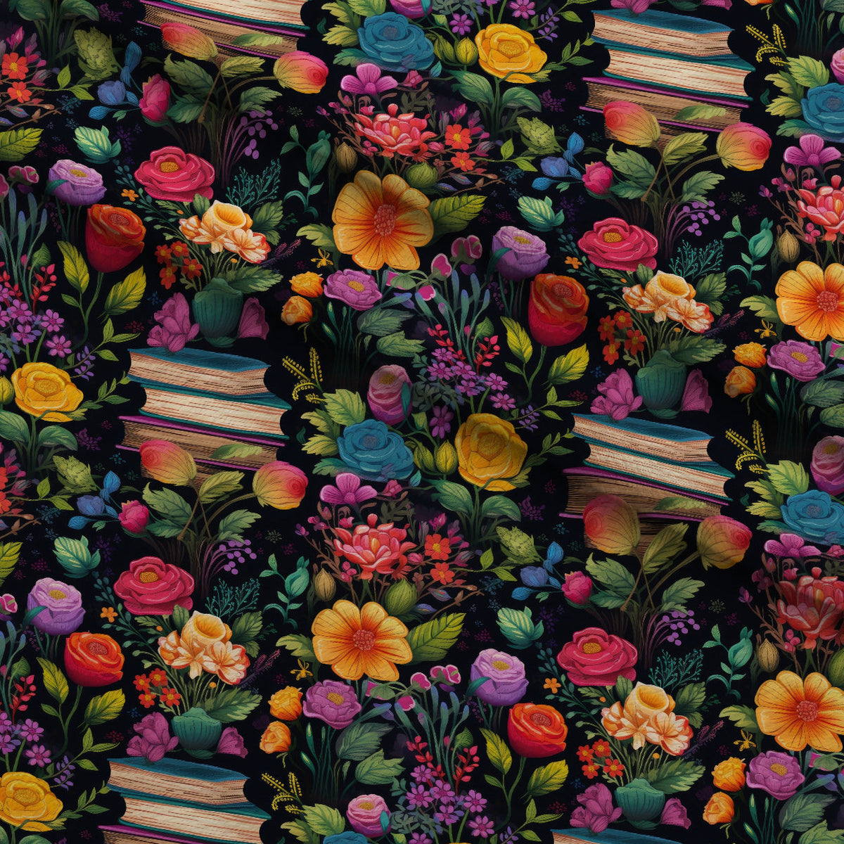 Blooming Library Pattern 5 Minky Fabric