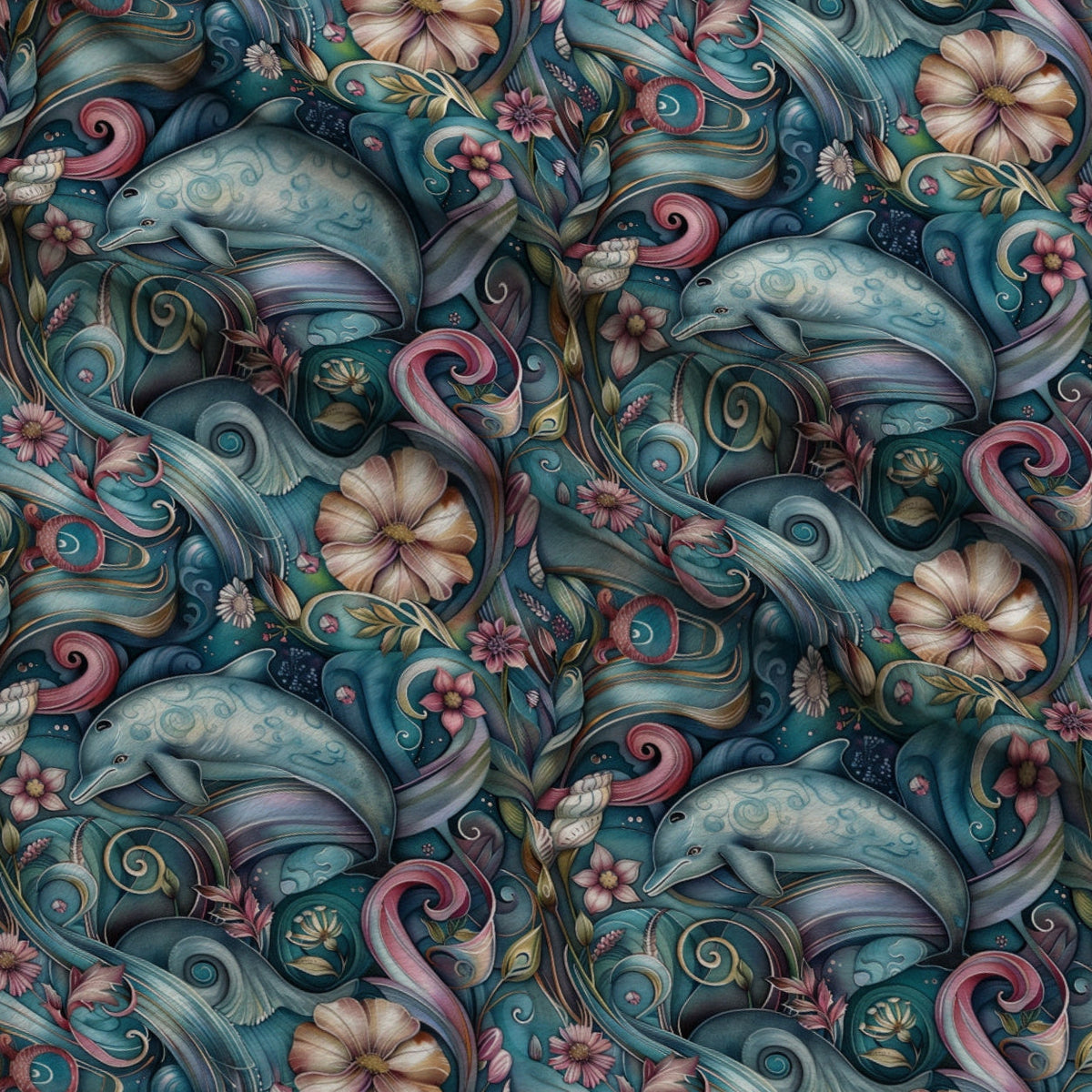 Blooming Tides Pattern 12 Minky Fabric
