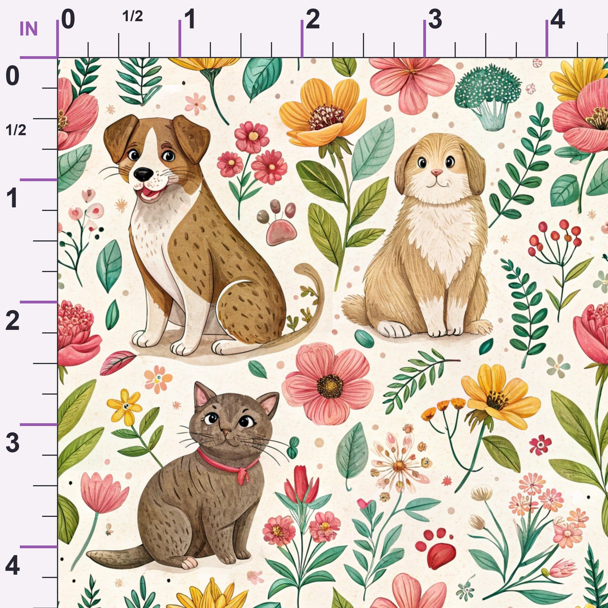 Blossom Buddies Pattern 3 Minky Fabric