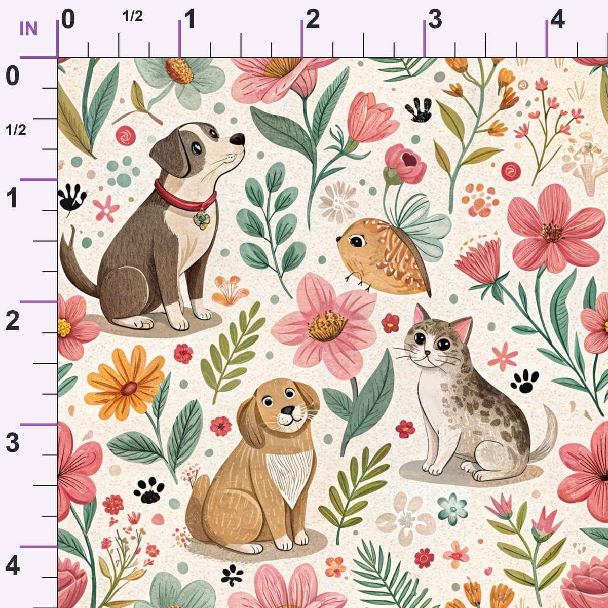 Blossom Buddies Pattern 4 Minky Fabric