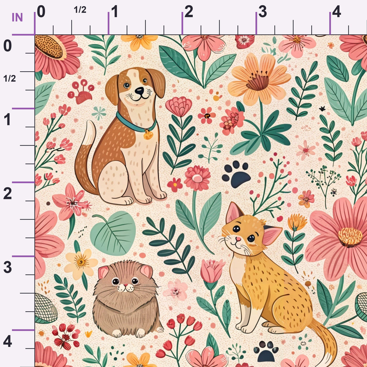 Blossom Buddies Pattern 6 Minky Fabric