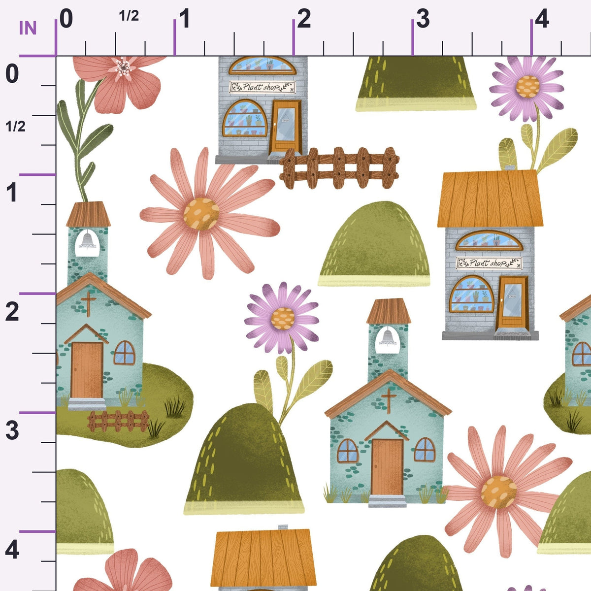 Blossom Village Pattern 2 Minky Fabric