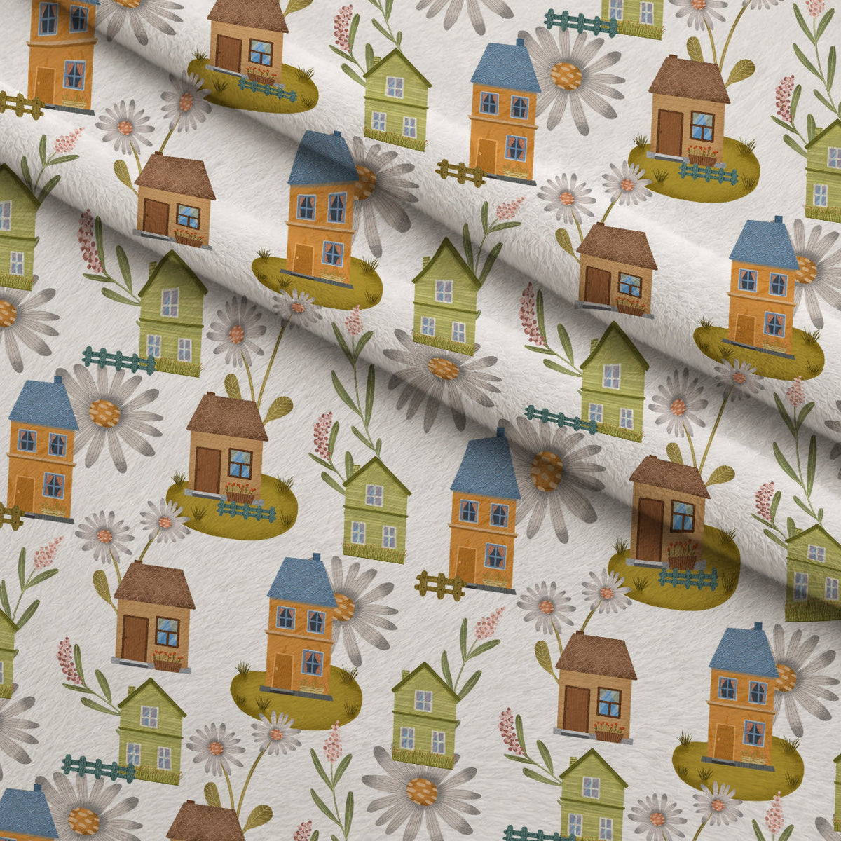 Blossom Village Pattern 3 Minky Fabric