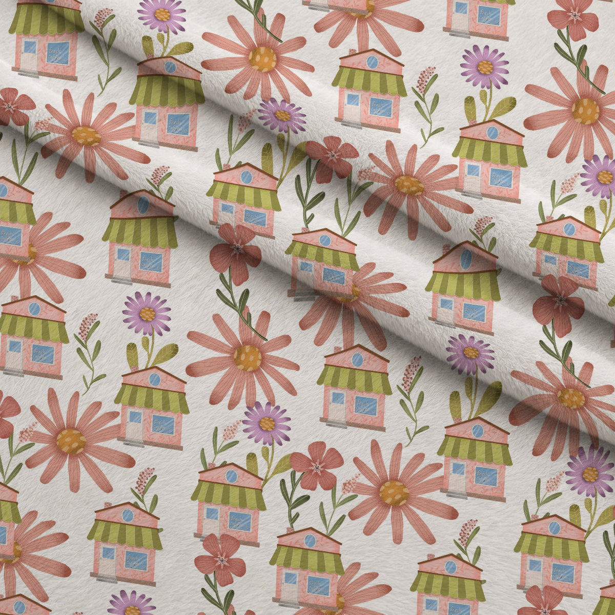 Blossom Village Pattern 4 Minky Fabric