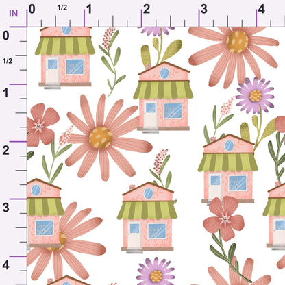 Blossom Village Pattern 4 Minky Fabric