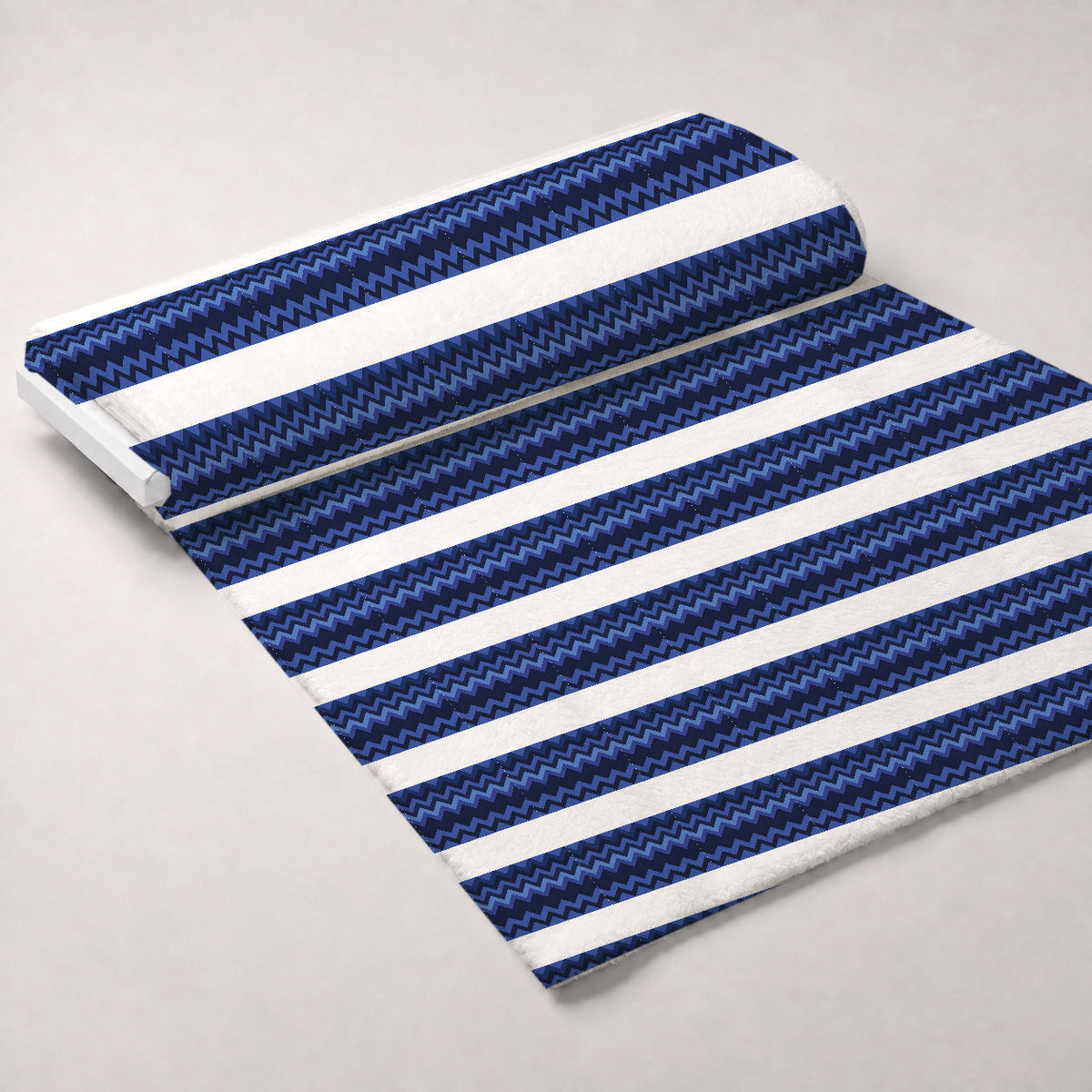 Blue Chevron Pattern 1 Minky Fabric