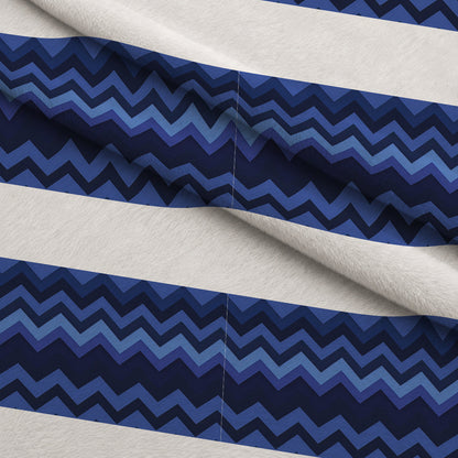 Blue Chevron Pattern 1 Minky Fabric