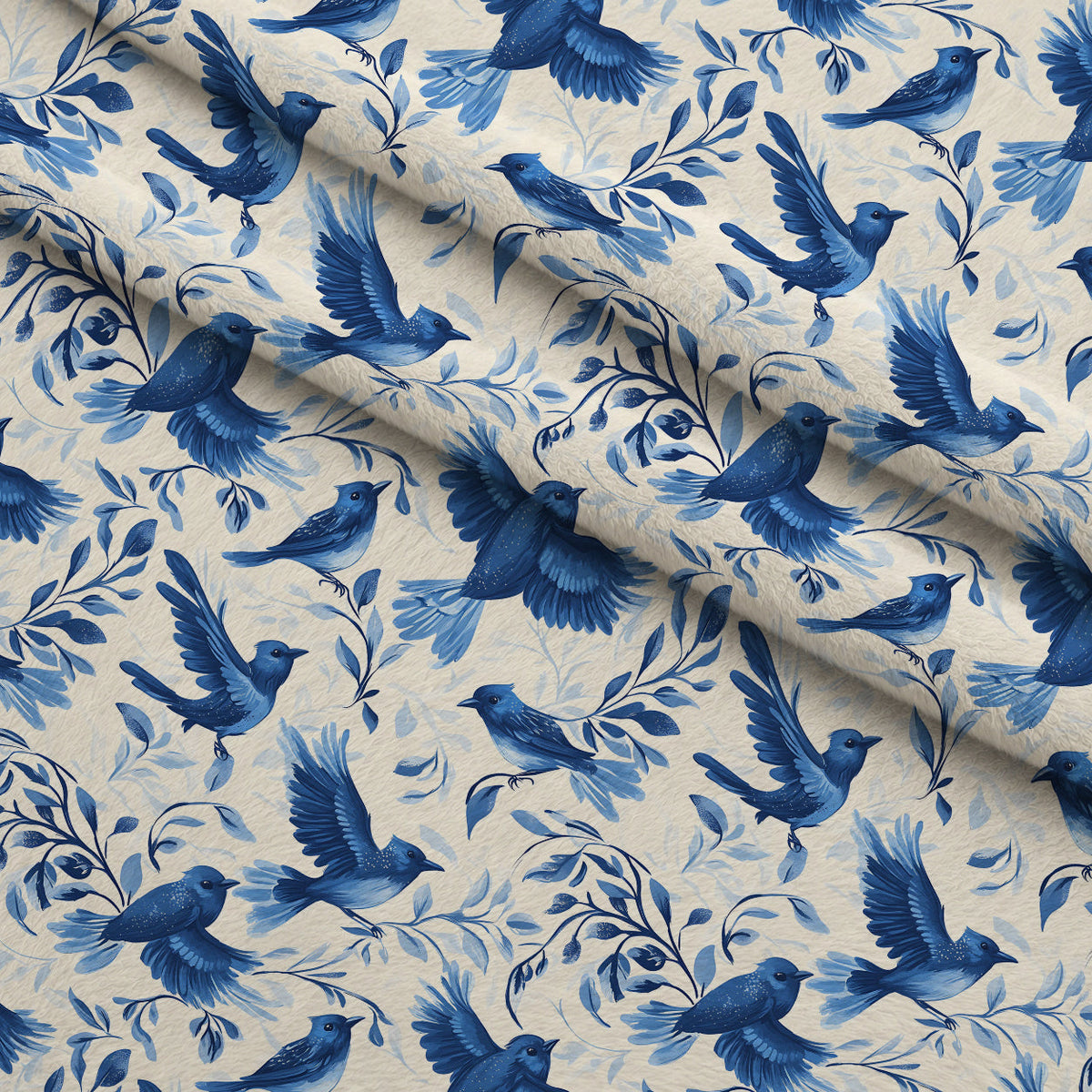 Blue Jay Feather Trails Pattern 16 Minky Fabric