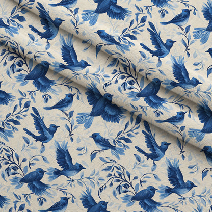 Blue Jay Feather Trails Pattern 16 Minky Fabric