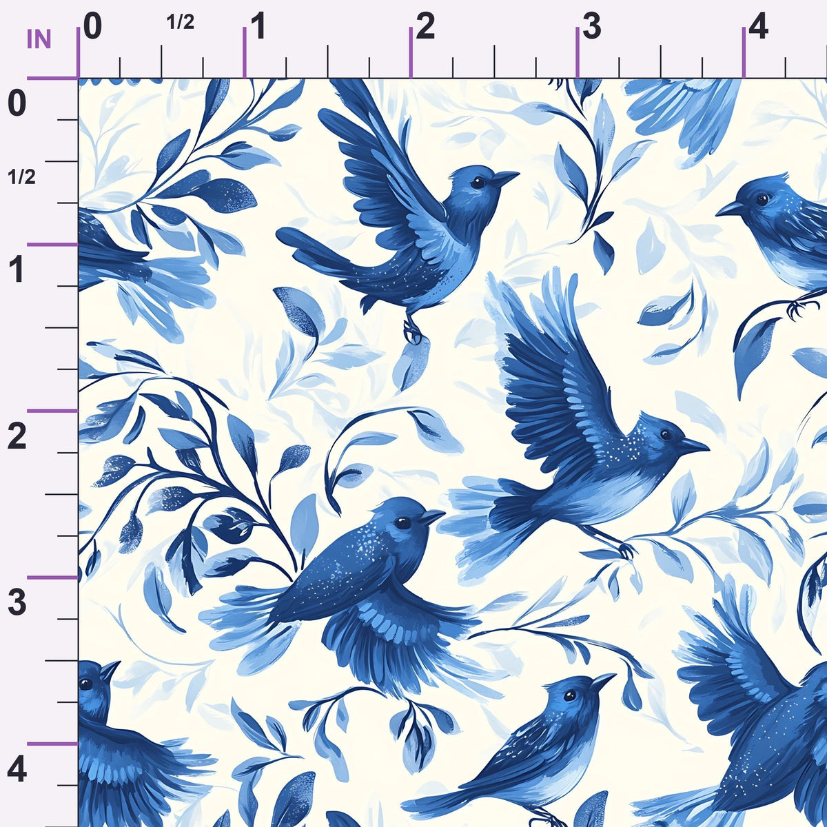 Blue Jay Feather Trails Pattern 16 Minky Fabric