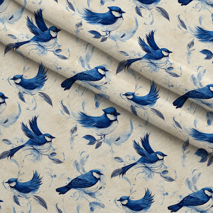 Blue Jay Feather Trails Pattern 17 Minky Fabric