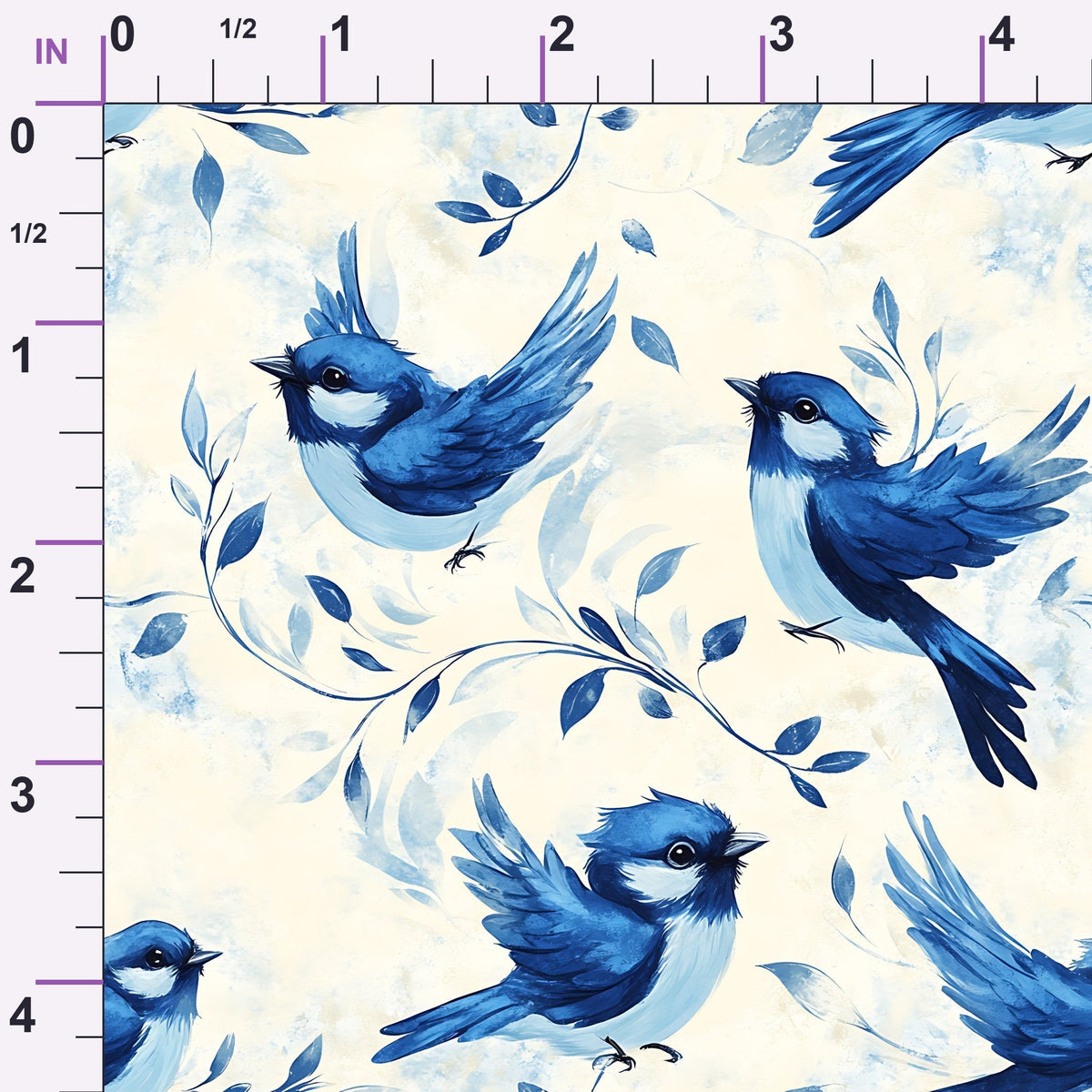 Blue Jay Feather Trails Pattern 18 Minky Fabric