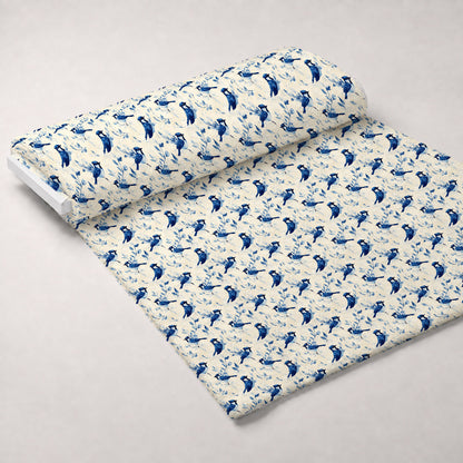 Blue Jay Feather Trails Pattern 19 Minky Fabric