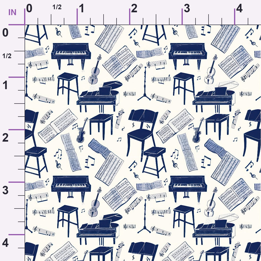 Blue Music Class Minky Fabric