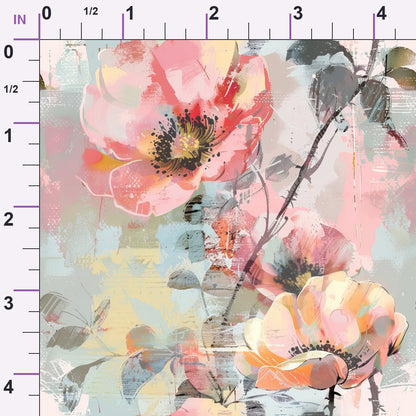 Blush Blooms Pattern 2 Minky Fabric