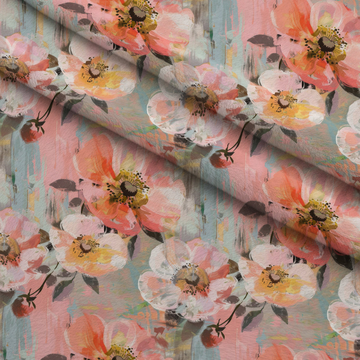 Blush Blooms Pattern 3 Minky Fabric