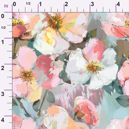 Blush Blooms Pattern 4 Minky Fabric