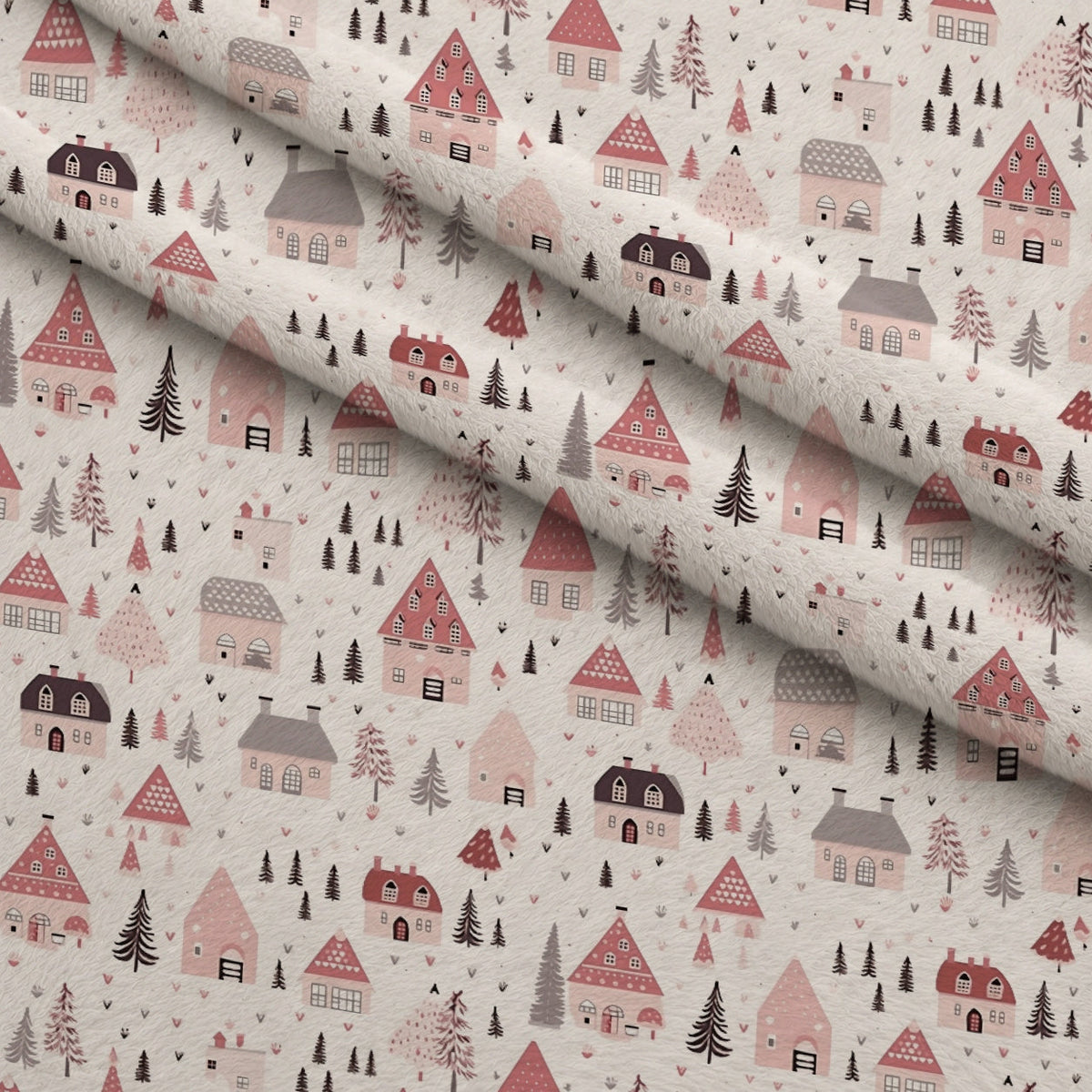 Blush Snowfall Pattern 16 Minky Fabric