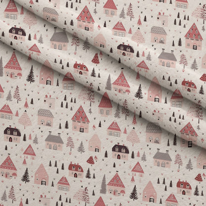 Blush Snowfall Pattern 16 Minky Fabric