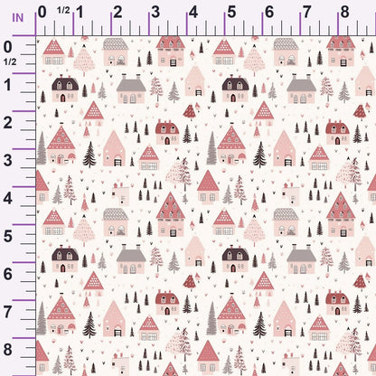 Blush Snowfall Pattern 16 Minky Fabric