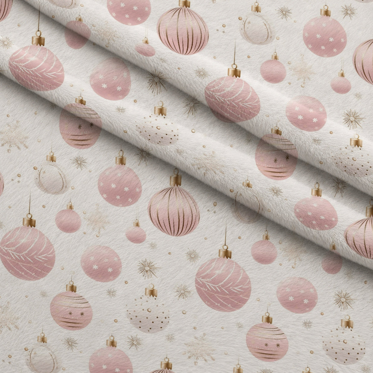 Blush Snowfall Pattern 2 Minky Fabric