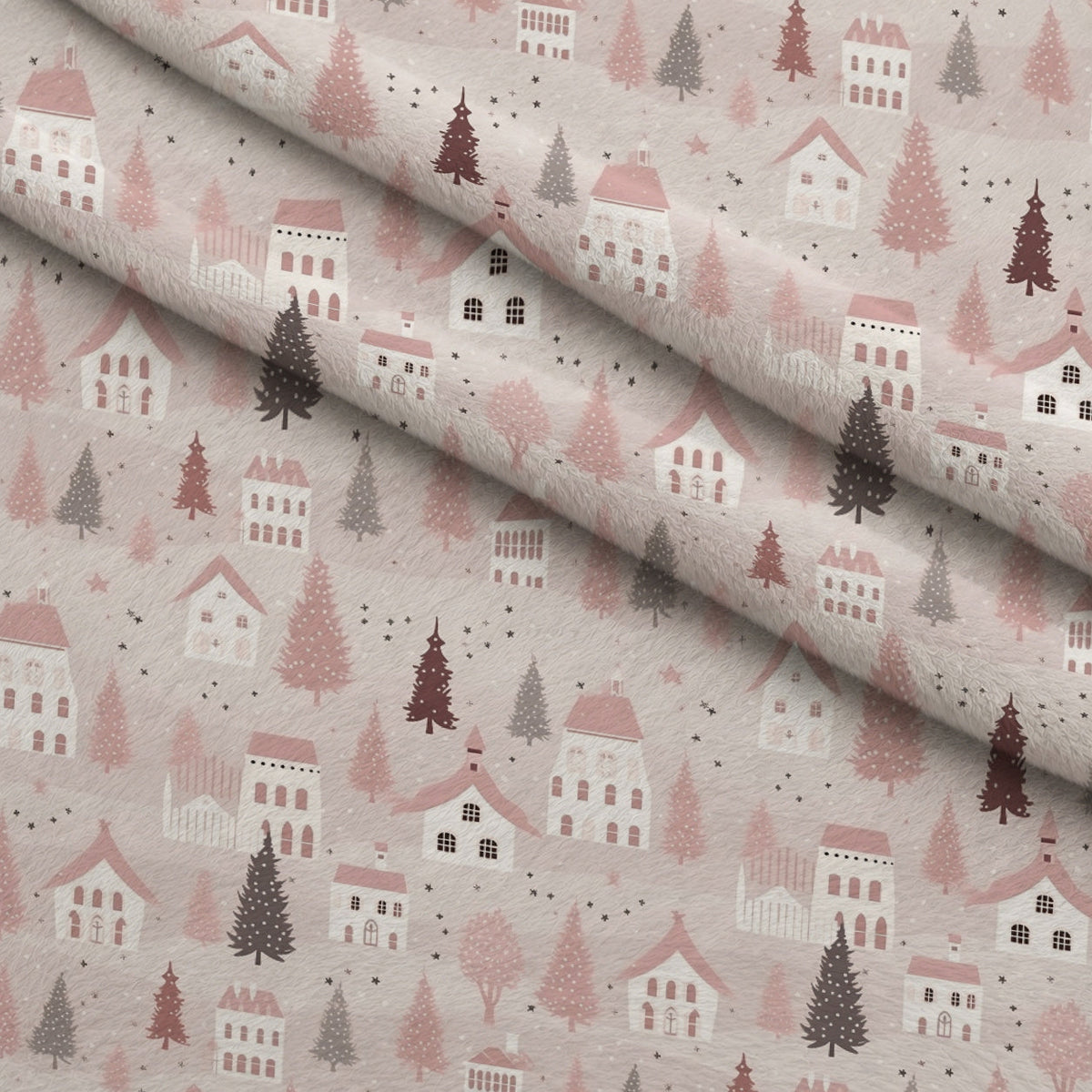 Blush Snowfall Pattern 20 Minky Fabric