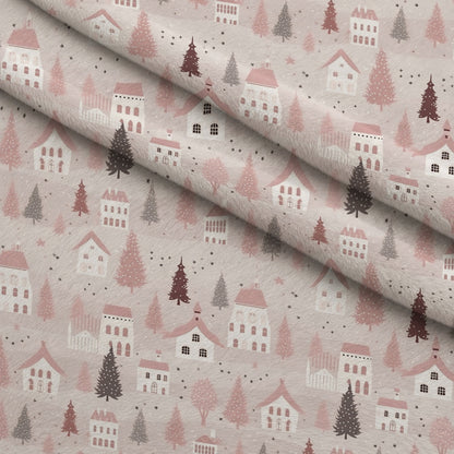 Blush Snowfall Pattern 20 Minky Fabric