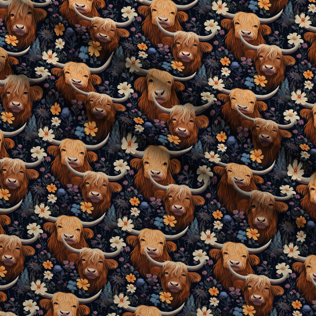 Bovine Blooms Pattern 3 Minky Fabric