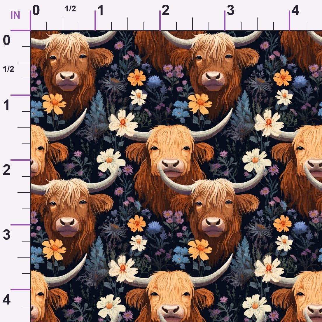 Bovine Blooms Pattern 3 Minky Fabric