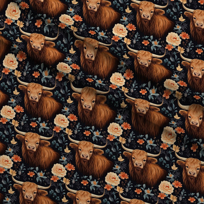 Bovine Blooms Pattern 7 Minky Fabric