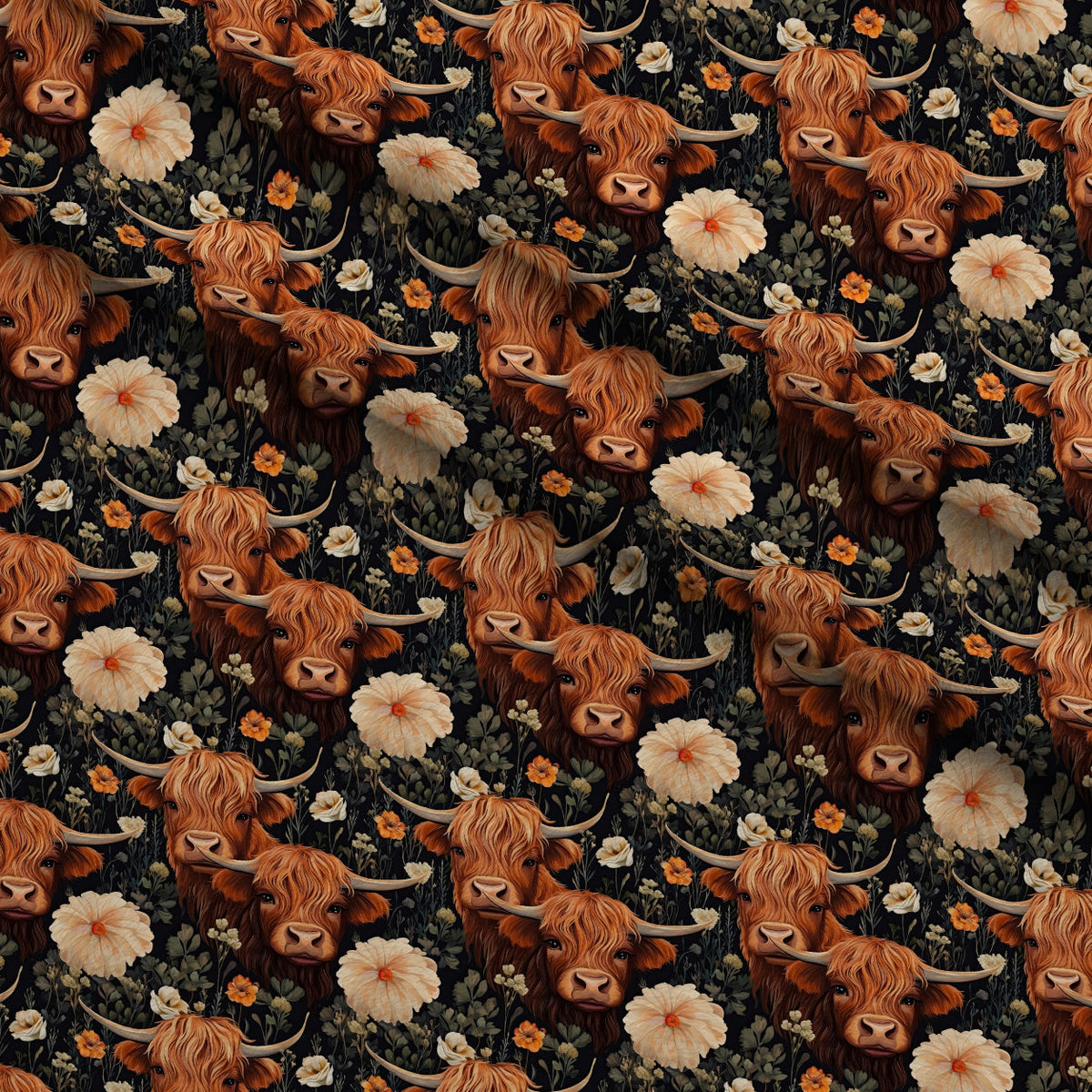 Bovine Blooms Pattern 8 Minky Fabric