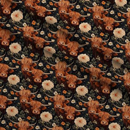 Bovine Blooms Pattern 8 Minky Fabric