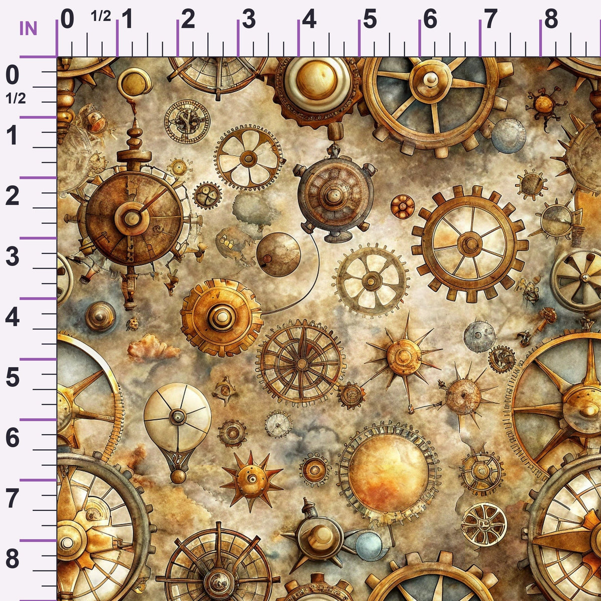 Brass Atlas Pattern 1 Minky Fabric