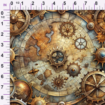 Brass Atlas Pattern 1 Minky Fabric