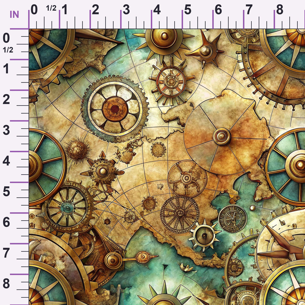 Brass Atlas Pattern 3 Minky Fabric