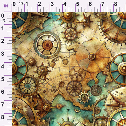 Brass Atlas Pattern 3 Minky Fabric