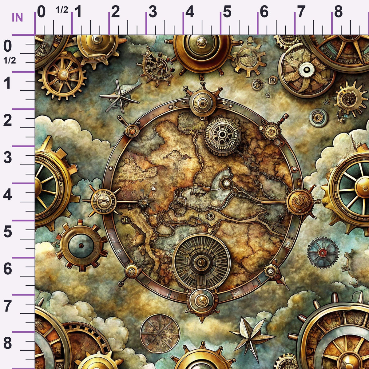 Brass Atlas Pattern 6 Minky Fabric