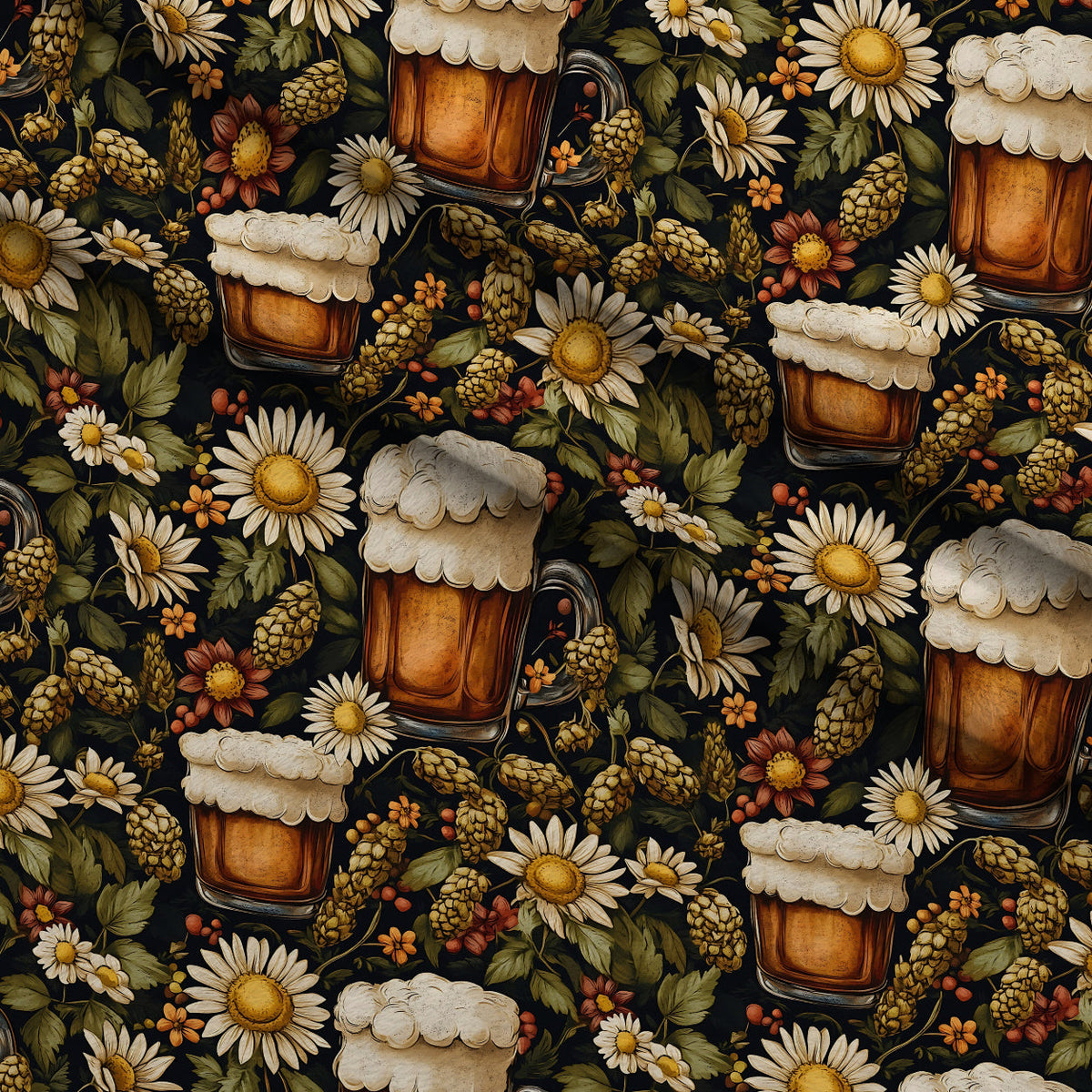 Brewery Blooms Pattern 3 Minky Fabric