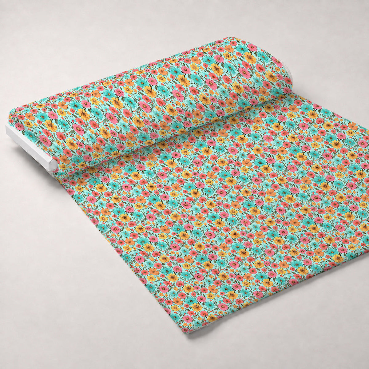 Bright Summer Blooming Flowers 2 Minky Fabric