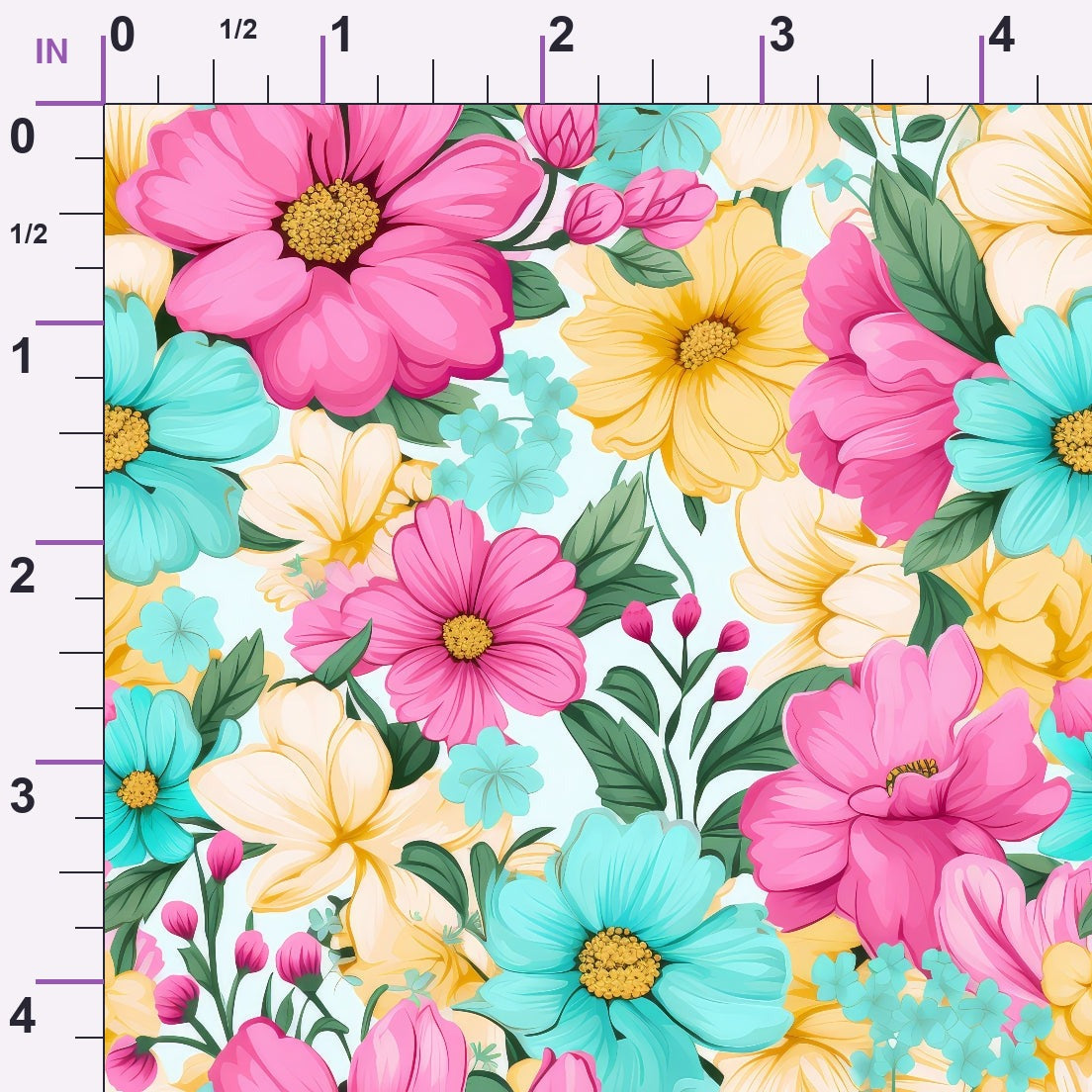 Bright Summer Blooming Flowers 5 Minky Fabric