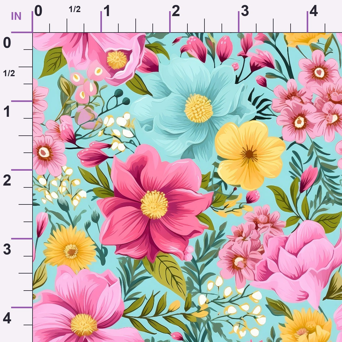 Bright Summer Blooming Flowers 6 Minky Fabric