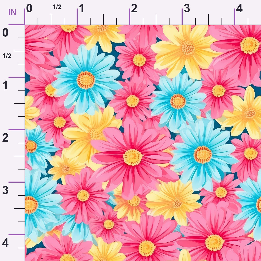 Bright Summer Blooming Flowers 7 Minky Fabric