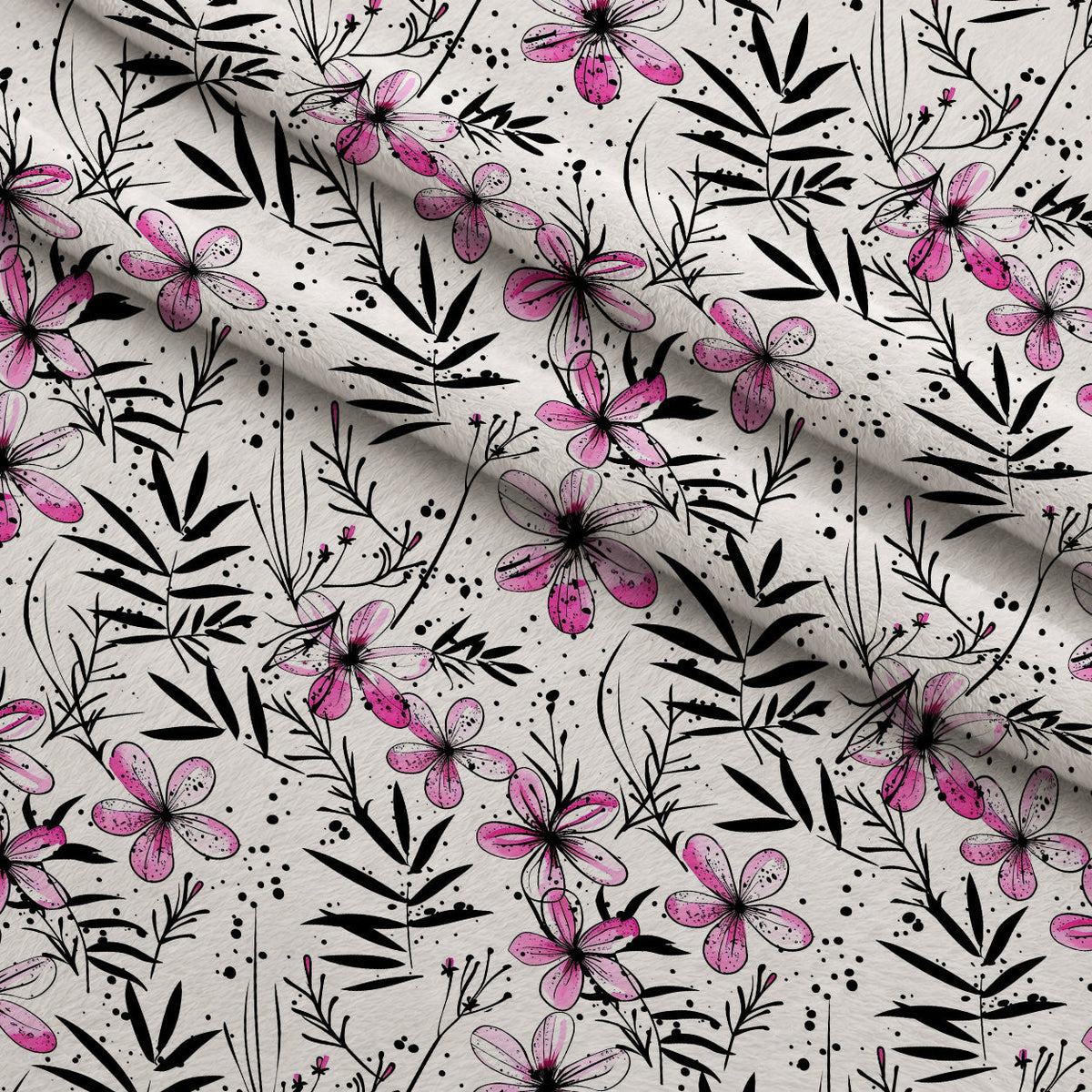 Brushstroke Blooms Pattern 1 Minky Fabric