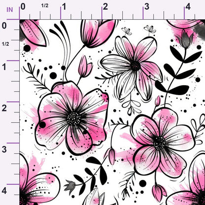 Brushstroke Blooms Pattern 11 Minky Fabric