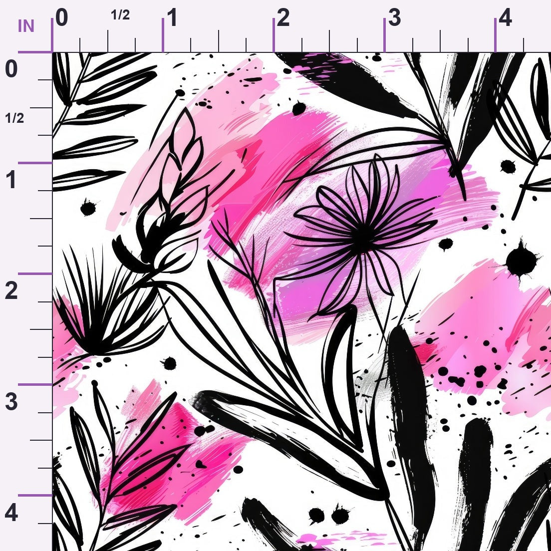 Brushstroke Blooms Pattern 12 Minky Fabric