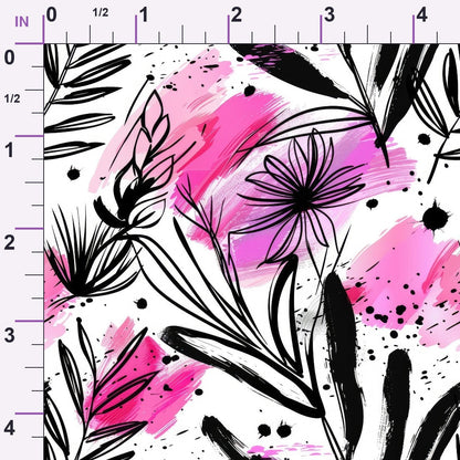 Brushstroke Blooms Pattern 12 Minky Fabric